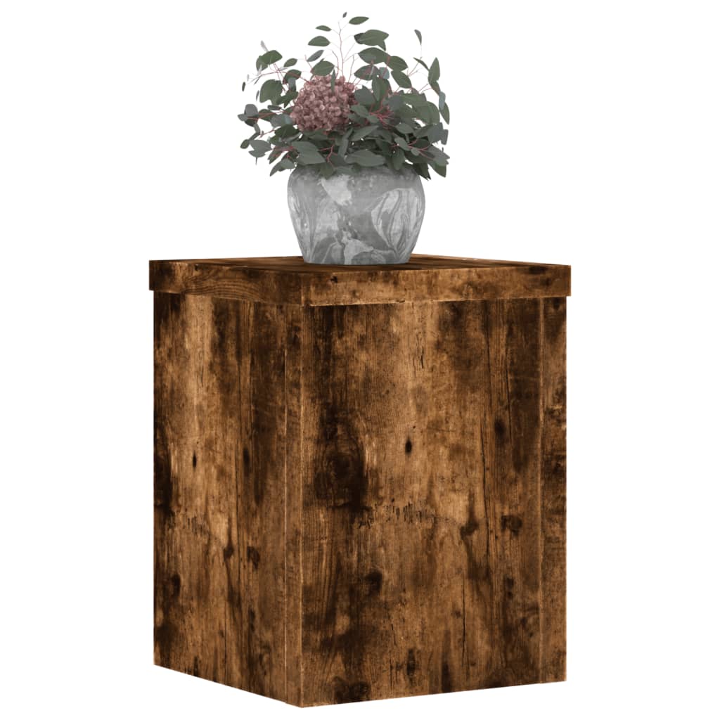 plantestativer 2 stk. 15x15x20 cm konstrueret træ røget eg
