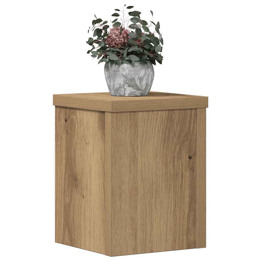 plantestativer 2 stk. 15x15x20 cm konstrueret træ egetræsfarvet