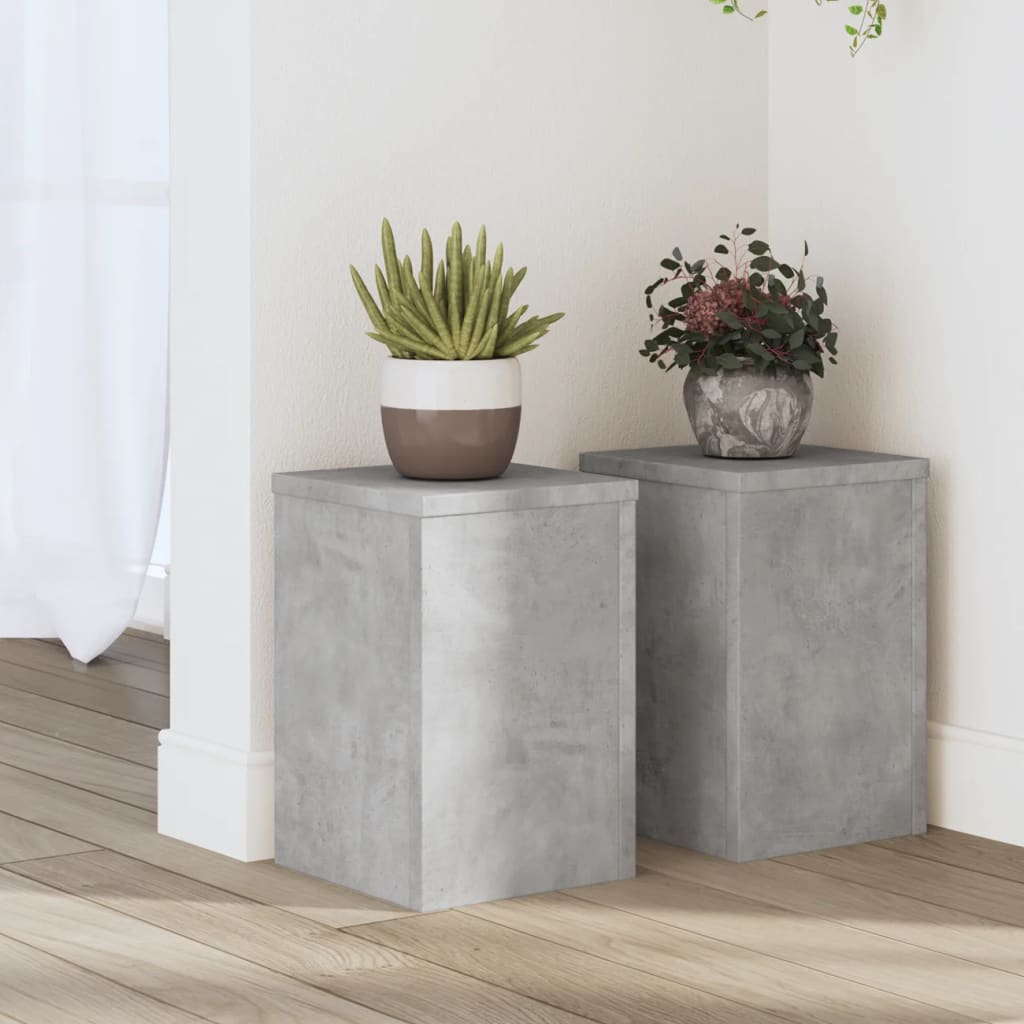 plantestativer 2 stk. 20x20x30 cm konstrueret træ betongrå billede