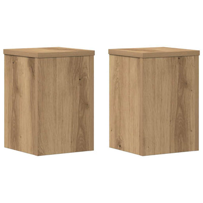 plantestativer 2 stk. 20x20x30 cm konstrueret træ egetræsfarvet