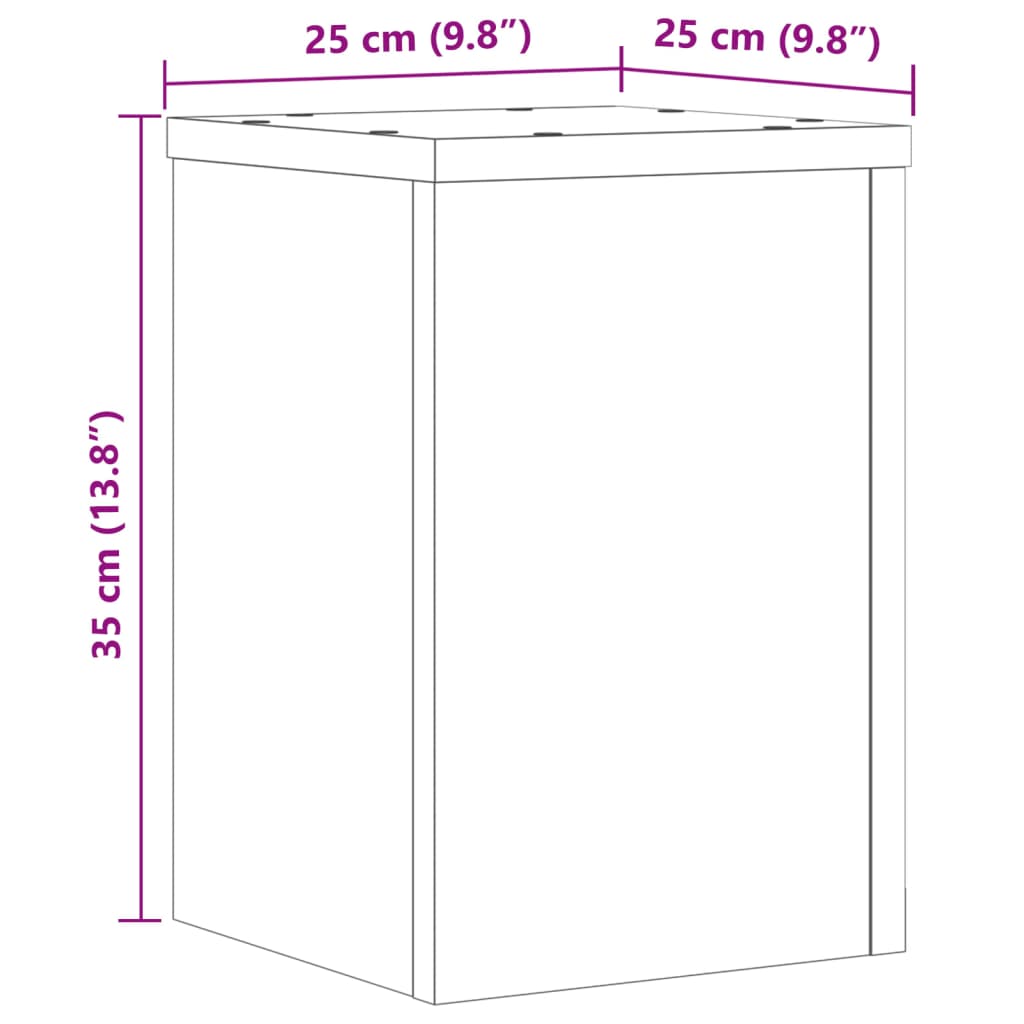 plantestativer 2 stk. 25x25x35 cm konstrueret træ røget eg