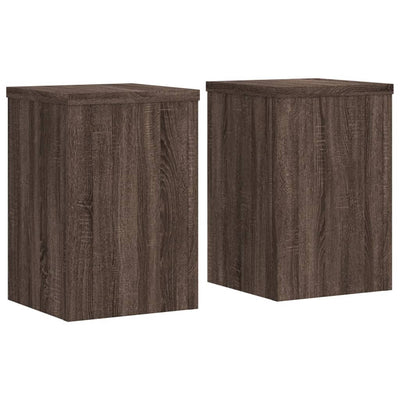 plantestativer 2 stk. 25x25x35 cm konstrueret træ brunt eg