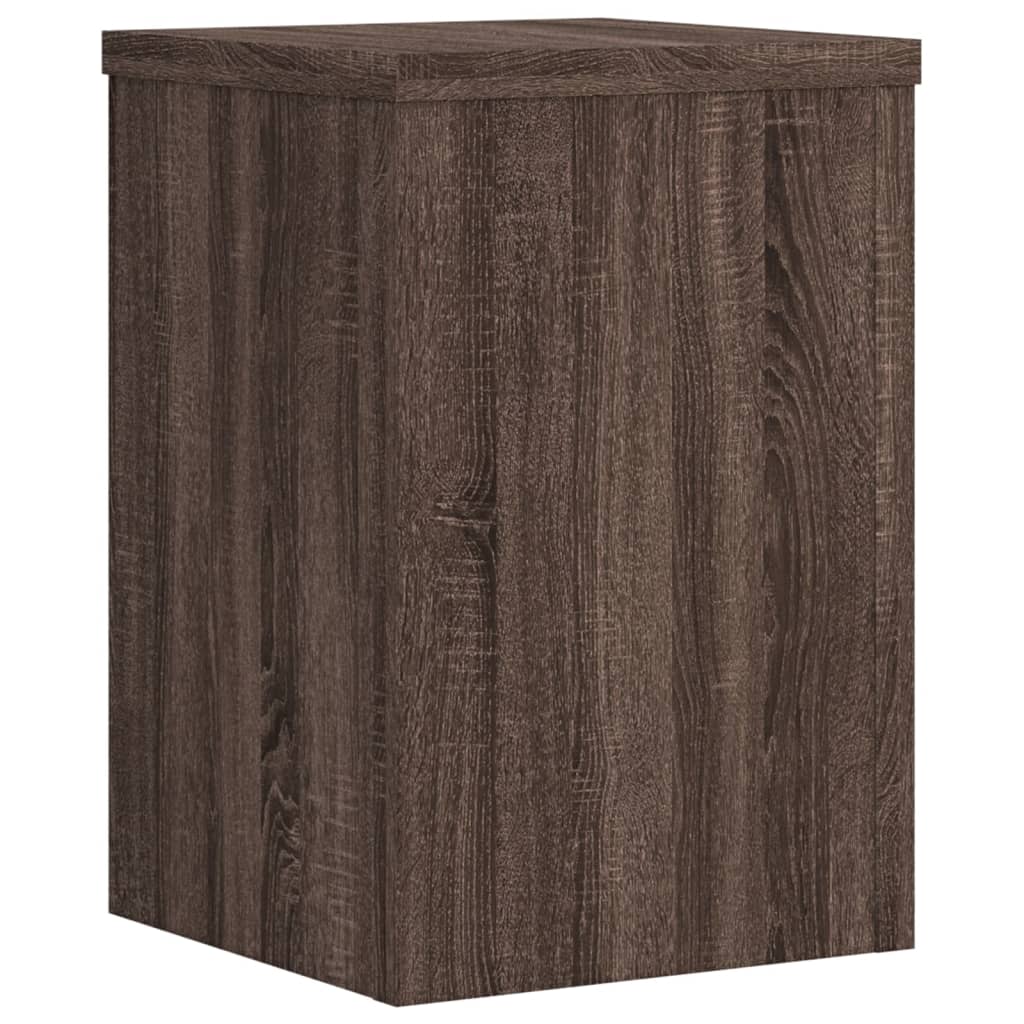 plantestativer 2 stk. 25x25x35 cm konstrueret træ brunt eg