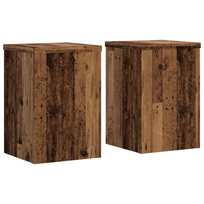 plantestativer 2 stk. 25x25x35 cm konstrueret træ antikt træ