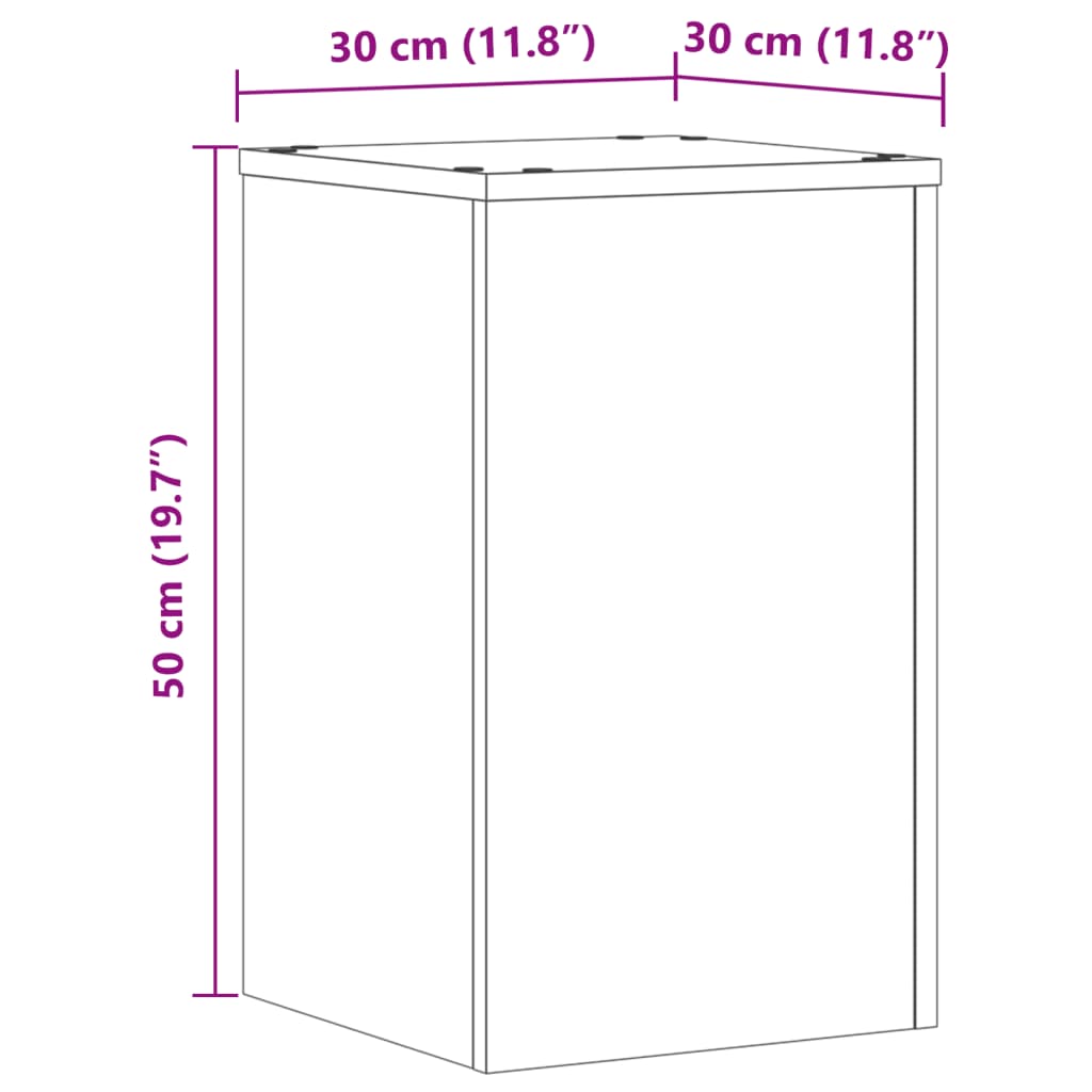 plantestativer 2 stk. 30x30x50 cm konstrueret træ sonoma-eg