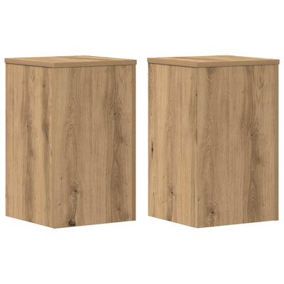 plantestativer 2 stk. 30x30x50 cm konstrueret træ egetræsfarvet
