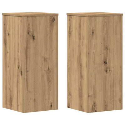 plantestativer 2 stk. 30x30x70 cm konstrueret træ egetræsfarvet