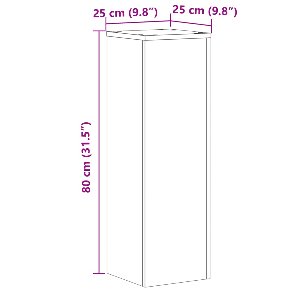 plantestativer 2 stk. 25x25x80 cm konstrueret træ hid