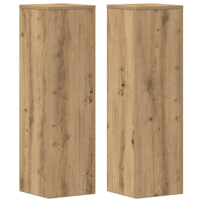 plantestativer 2 stk. 25x25x80 cm konstrueret træ egetræsfarvet