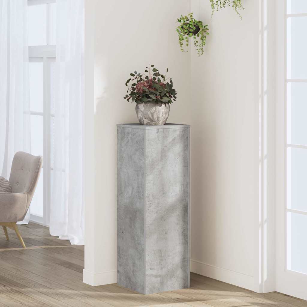 plantestativ 33x33x100 cm konstrueret træ betongrå billede
