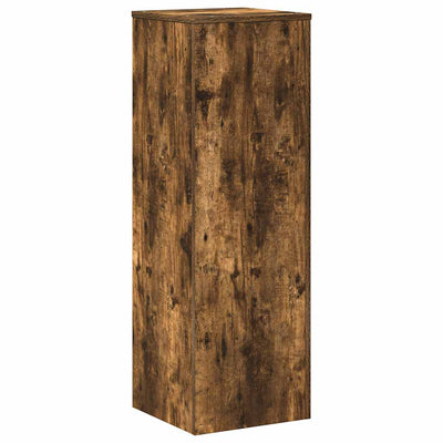 plantestativ 33x33x100 cm konstrueret træ røget egetræsfarve