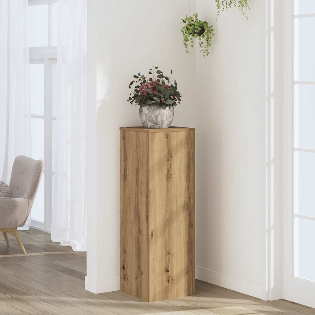 plantestativ 33x33x100 cm konstrueret træ gammelt egetræslook billede