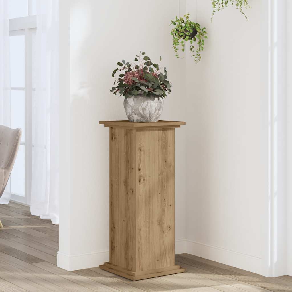 plantestativ 33x33x80 cm konstrueret træ gammelt egetræslook billede