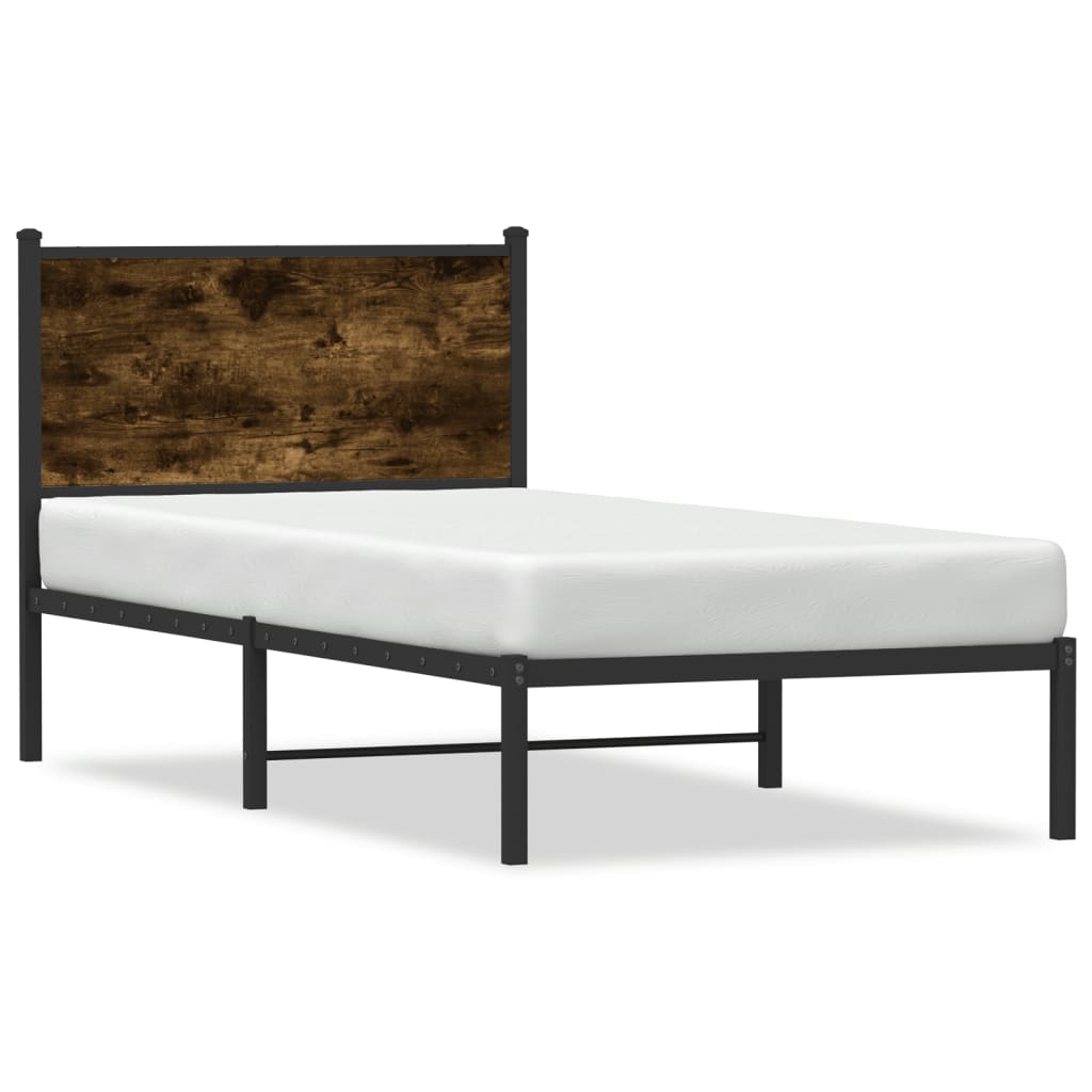 sengeramme uden madras 80x200 cm metal røget egetræsfarve