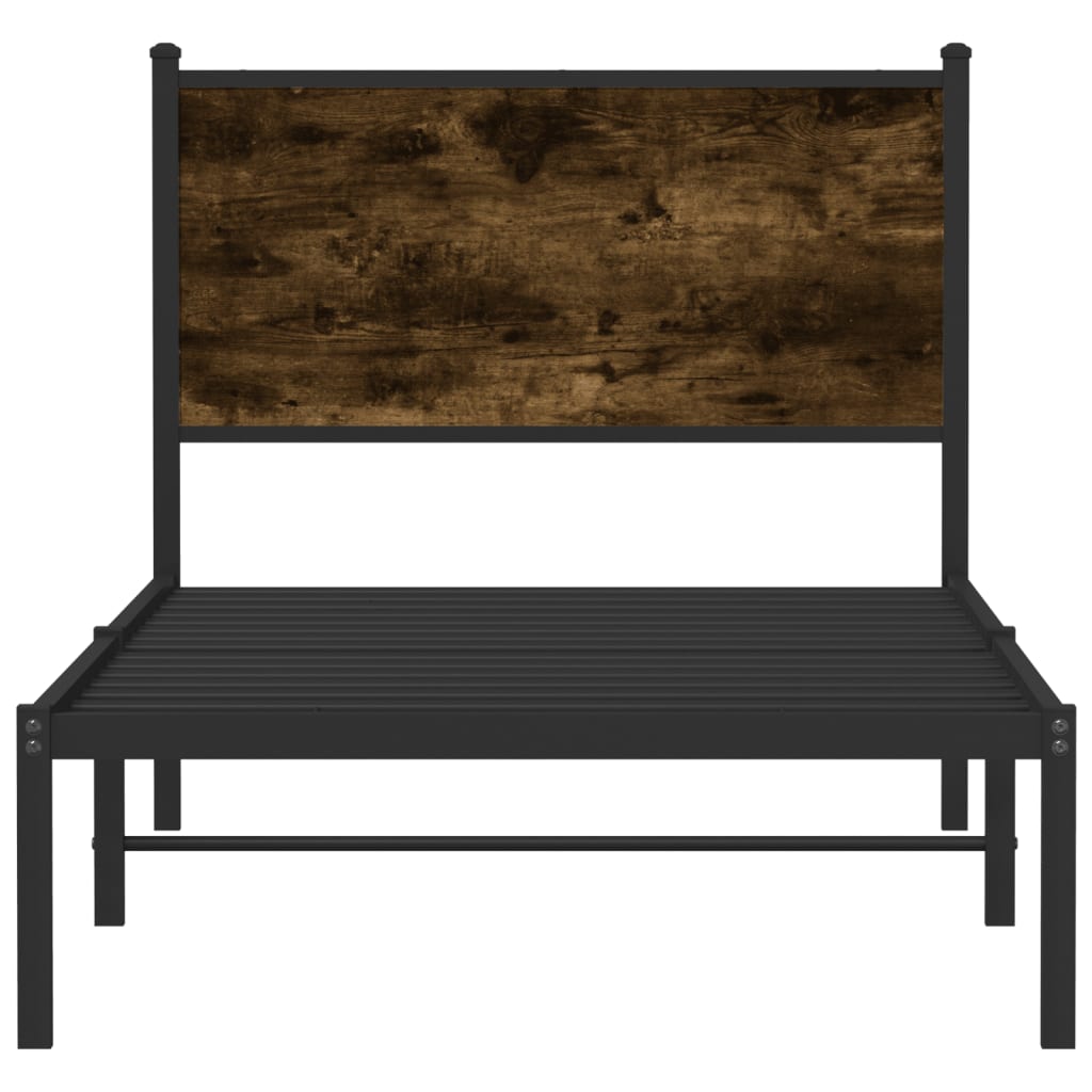 sengeramme uden madras 80x200 cm metal røget egetræsfarve