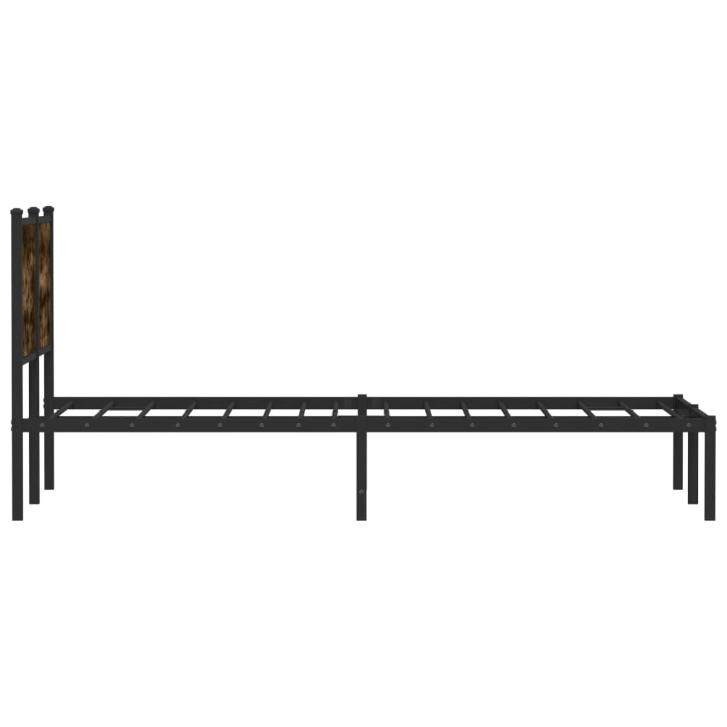 sengeramme uden madras 120x190 cm metal røget egetræsfarve