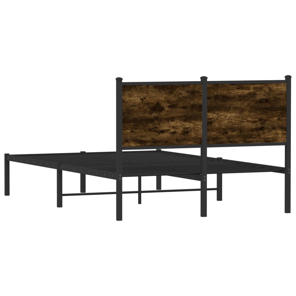 sengeramme uden madras 120x190 cm metal røget egetræsfarve