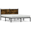 sengeramme uden madras 137x190 cm metal røget egetræsfarve