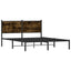 sengeramme uden madras 137x190 cm metal røget egetræsfarve