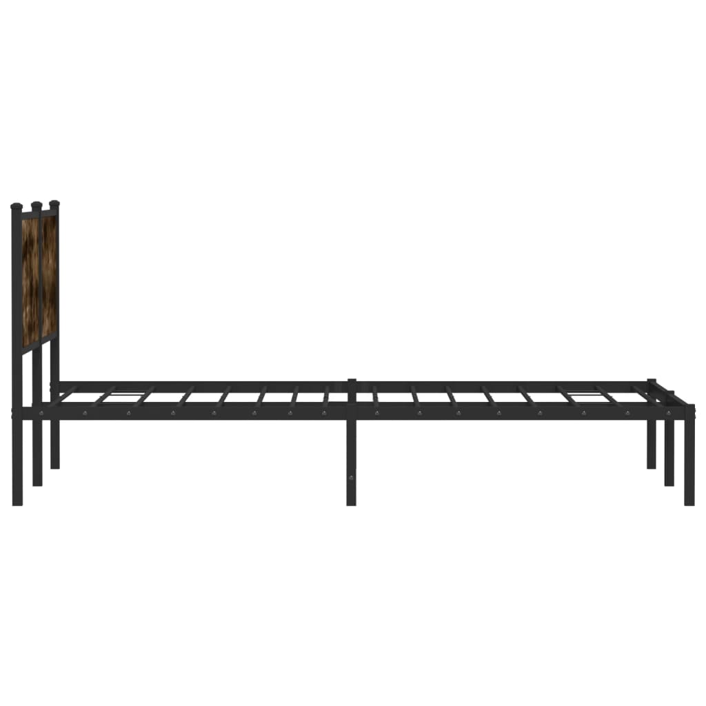 sengeramme uden madras 140x190 cm metal røget egetræsfarve