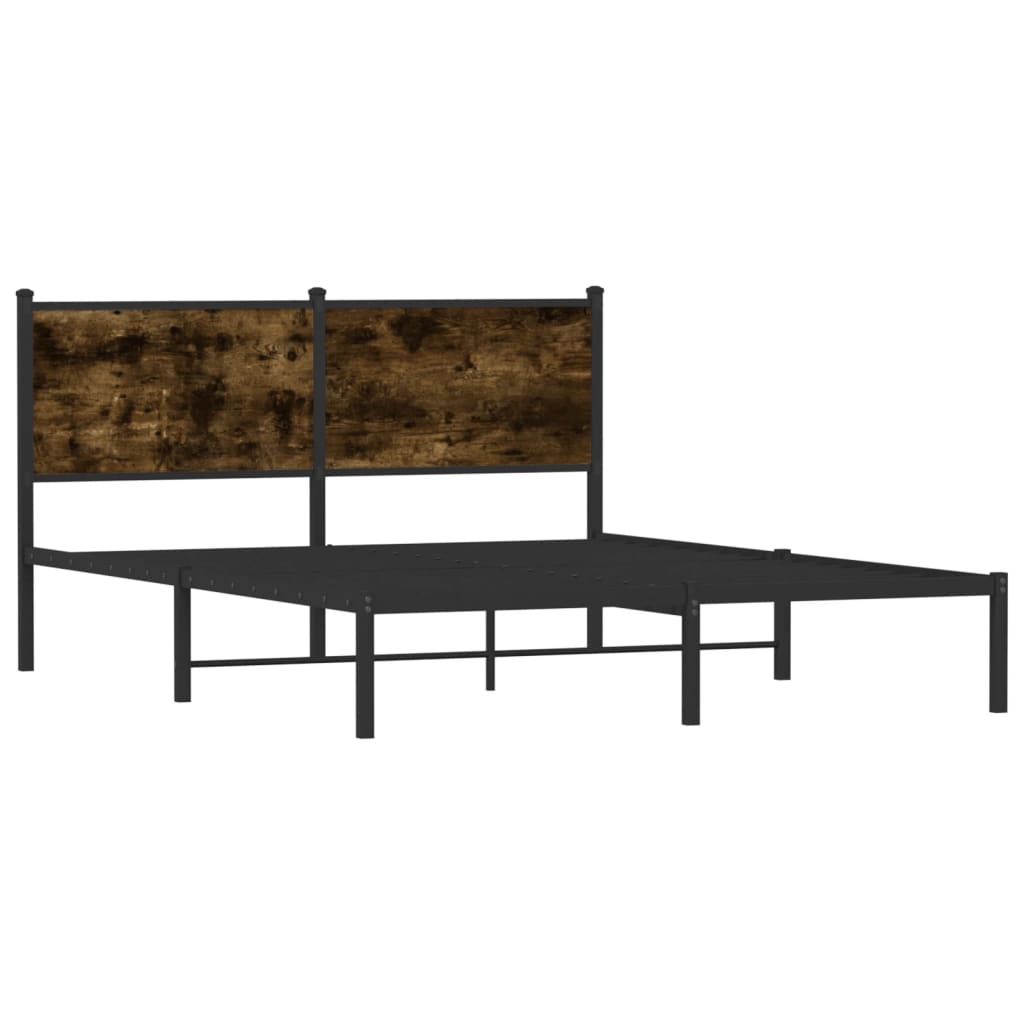 sengeramme uden madras 140x200 cm metal røget egetræsfarve