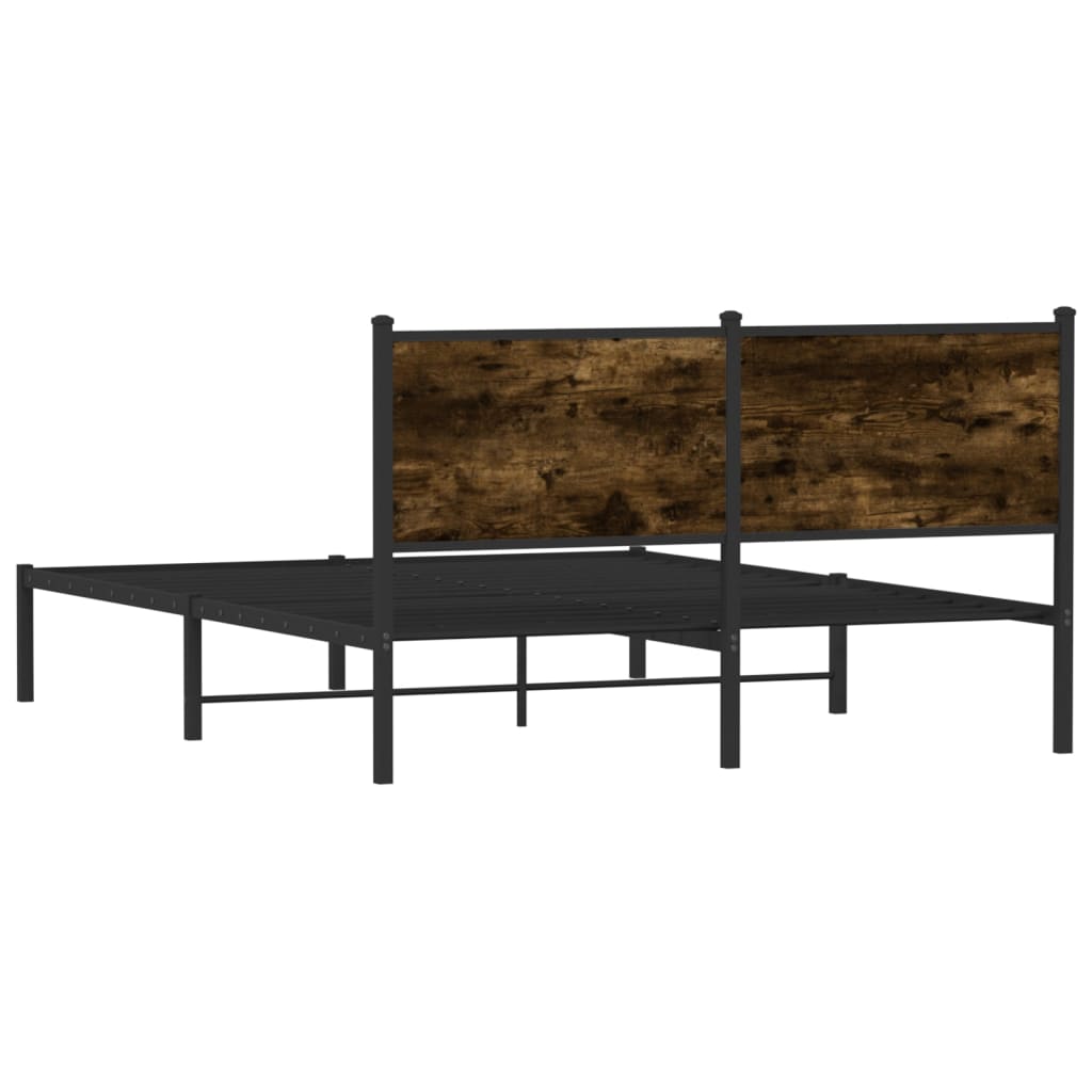 sengeramme uden madras 140x200 cm metal røget egetræsfarve