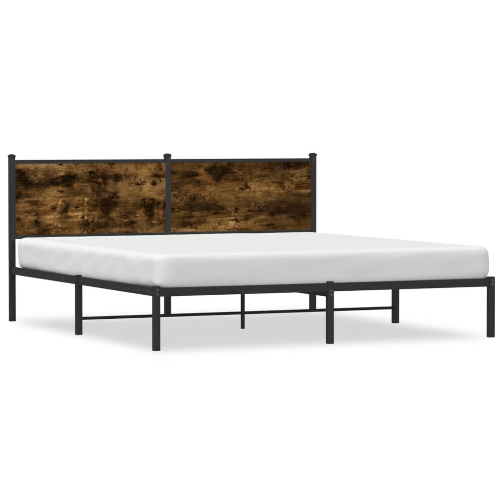 sengeramme uden madras 180x200 cm metal røget egetræsfarve
