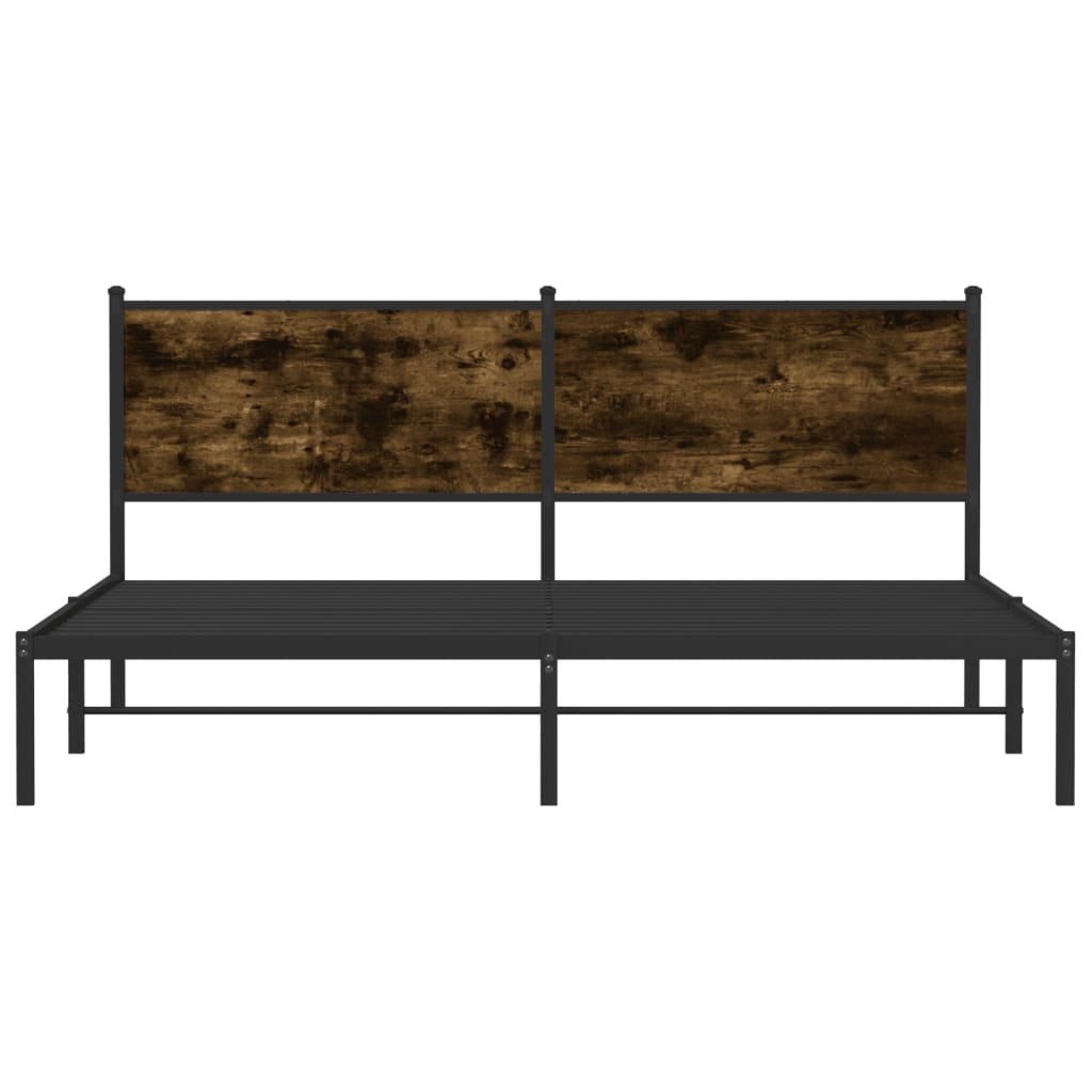 sengeramme uden madras 180x200 cm metal røget egetræsfarve