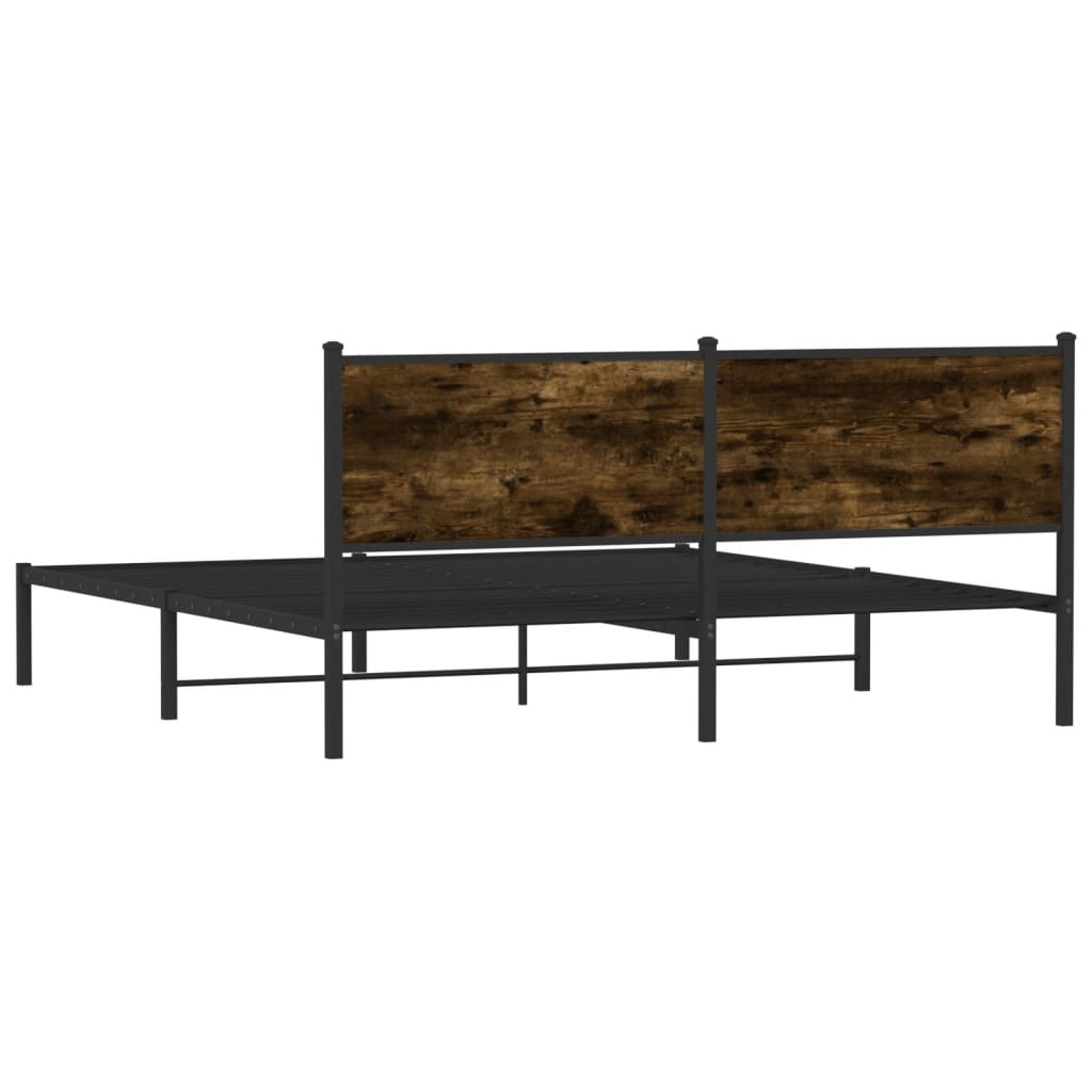 sengeramme uden madras 180x200 cm metal røget egetræsfarve
