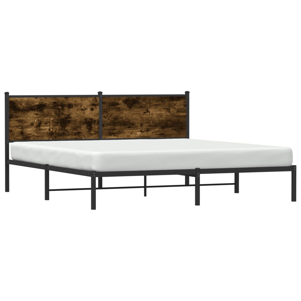 sengeramme uden madras 183x213 cm metal røget egetræsfarve