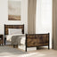 sengeramme uden madras 75x190 cm metal røget egetræsfarve