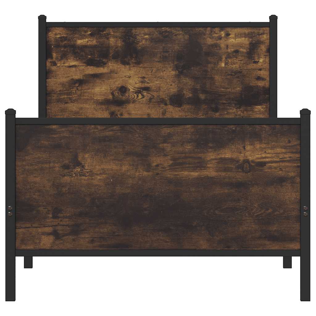 sengeramme uden madras 80x200 cm metal røget egetræsfarve