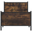 sengeramme uden madras 90x190 cm metal røget egetræsfarve