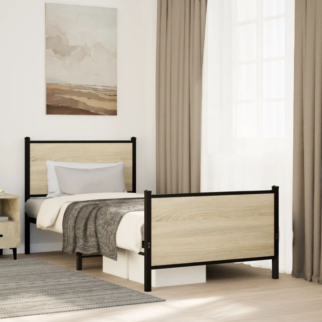 sengeramme uden madras 90x200 cm metal sonoma-eg