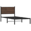 sengeramme 90x190 cm uden madras metal brun egetræsfarve