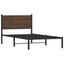 sengeramme 100x200 cm uden madras metal brun egetræsfarve