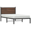 sengeramme 107x203 cm uden madras metal brun egetræsfarve