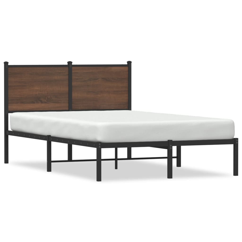 sengeramme 120x190 cm uden madras metal brun egetræsfarve