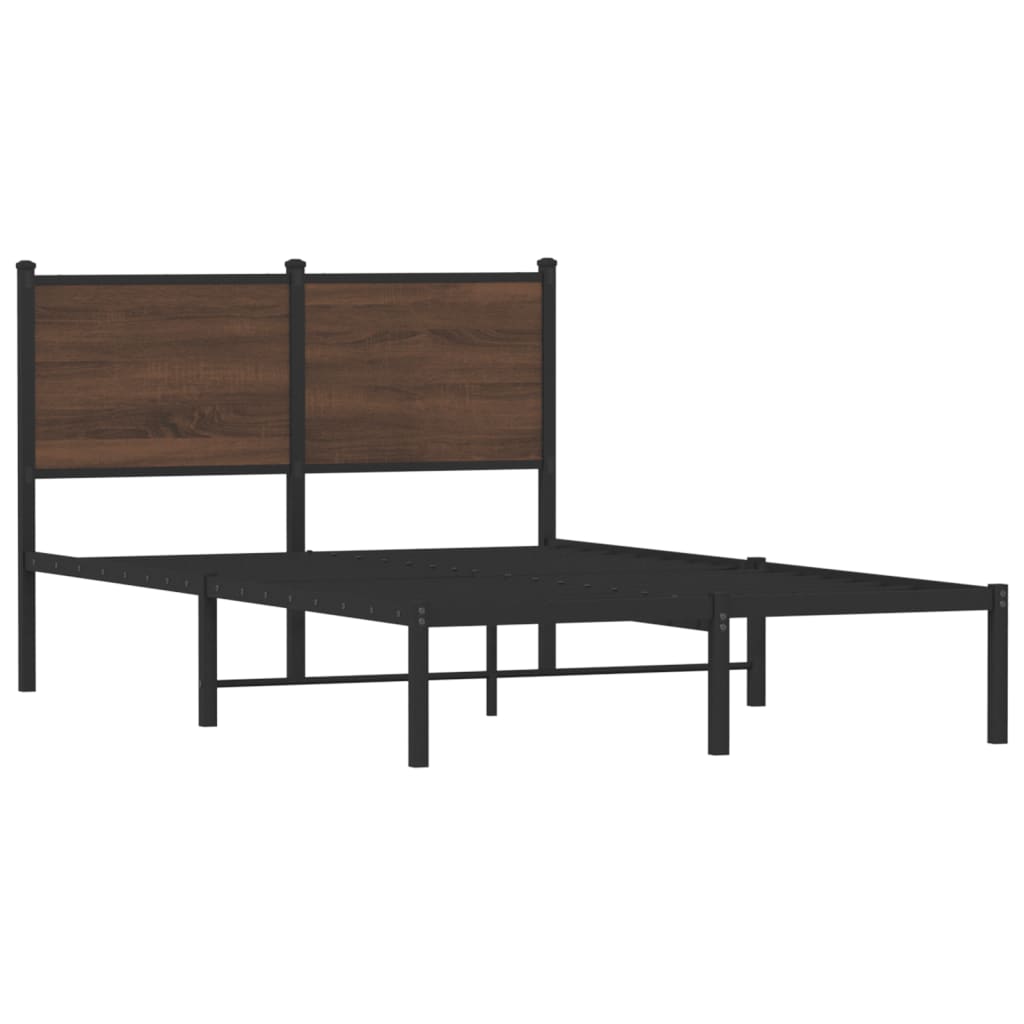 sengeramme 120x190 cm uden madras metal brun egetræsfarve