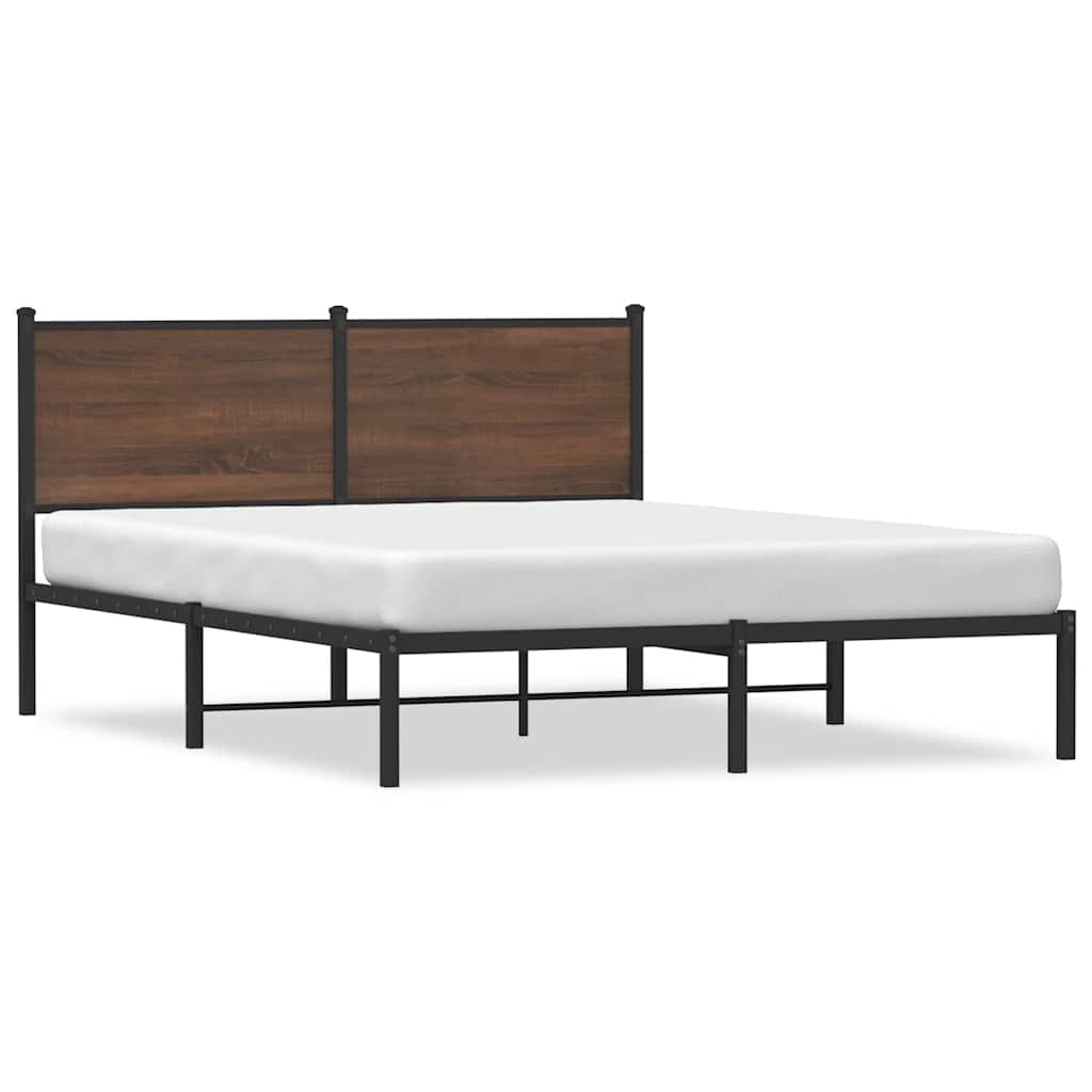 sengeramme uden madras 137x190 cm brun egetræ