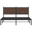 sengeramme uden madras 150x200 cm metal brun egetræsfarve