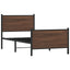 sengeramme 75x190 cm uden madras metal brun egetræsfarve