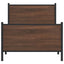sengeramme 90x190 cm uden madras metal brun egetræsfarve