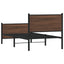 sengeramme 90x190 cm uden madras metal brun egetræsfarve