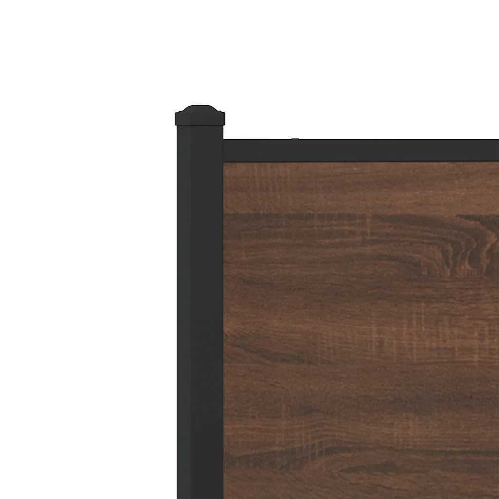 sengeramme 100x200 cm uden madras metal brun egetræsfarve