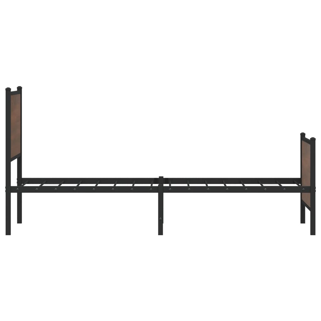 sengeramme 107x203 cm uden madras metal brun egetræsfarve