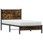 sengeramme uden madras 75x190 cm metal røget egetræsfarve