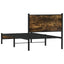sengeramme uden madras 75x190 cm metal røget egetræsfarve