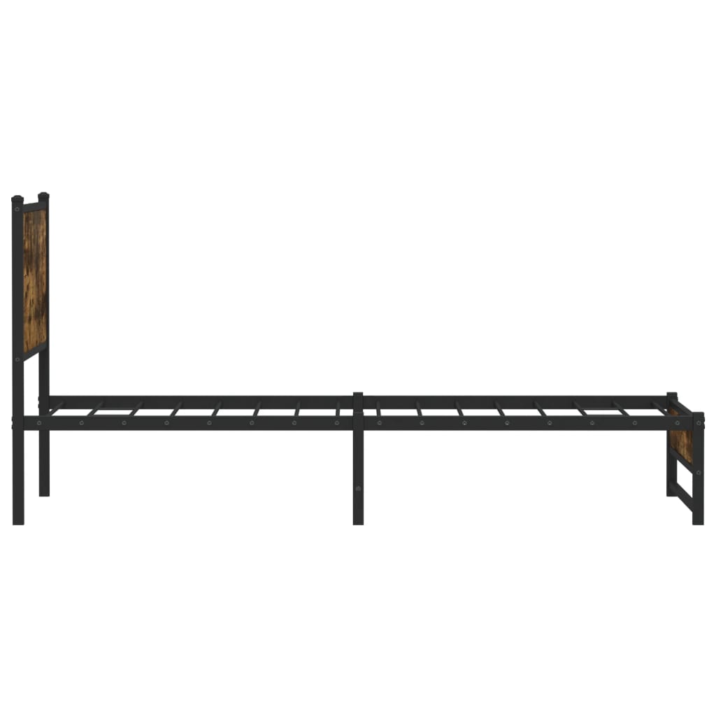 sengeramme uden madras 107x203 cm metal røget egetræsfarve