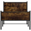 sengeramme uden madras 75x190 cm metal røget egetræsfarve